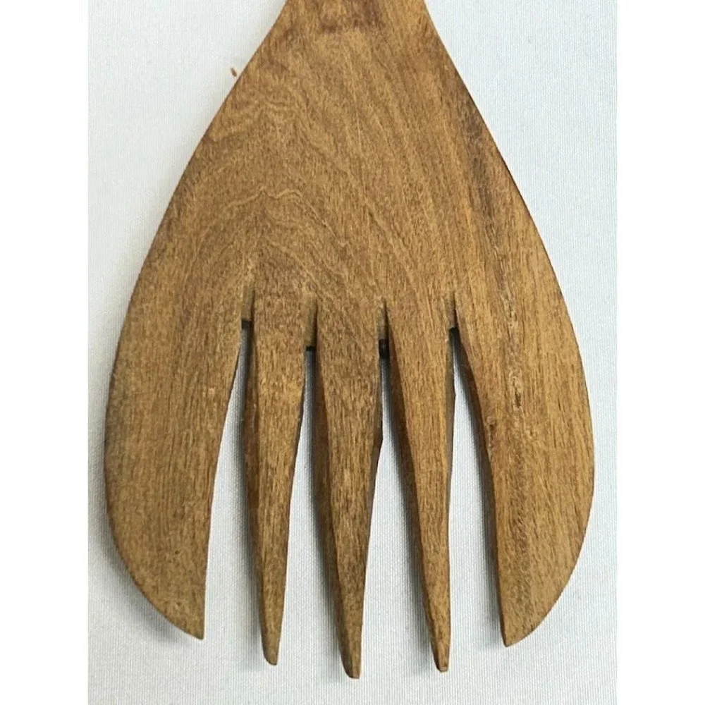 Elephant Hand Carved Salad Set Wooden‎ Spoon and Fork